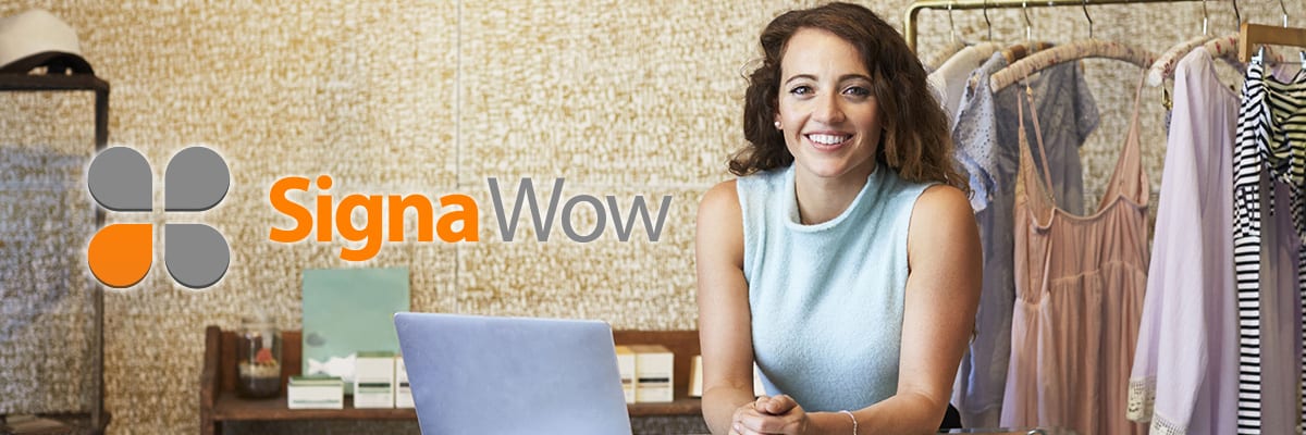Commerciante con logo di Signa Wow il software per la gestione dei negozi di abbigliamento