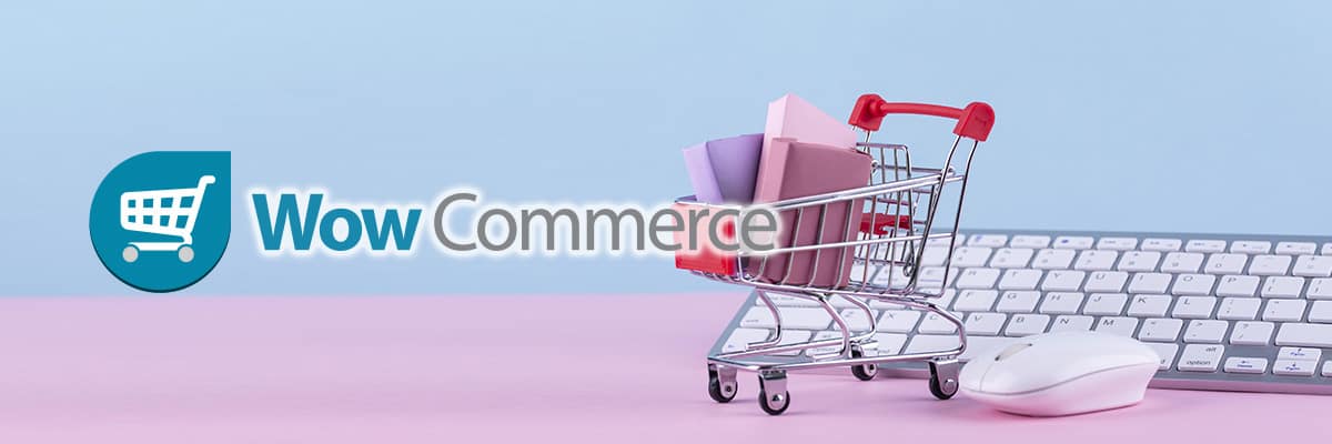 Corrello con logo di Wow Commerce il sito web per la vendita online dei negozi di abbigliamento calzature e accessori