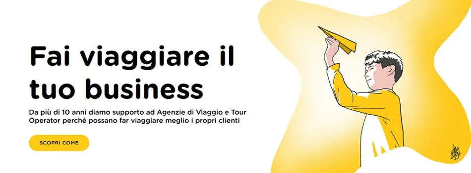 La Homepage del sito web di Partner Solution Azienda che opera nel settore delle Agenzie di Viaggi